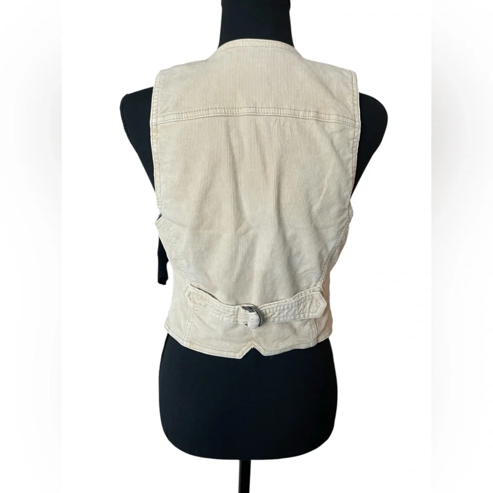 American Eagle corduroy vest tan neutral, Y2K Indie western sustainable Sz M - Picture 2 of 5